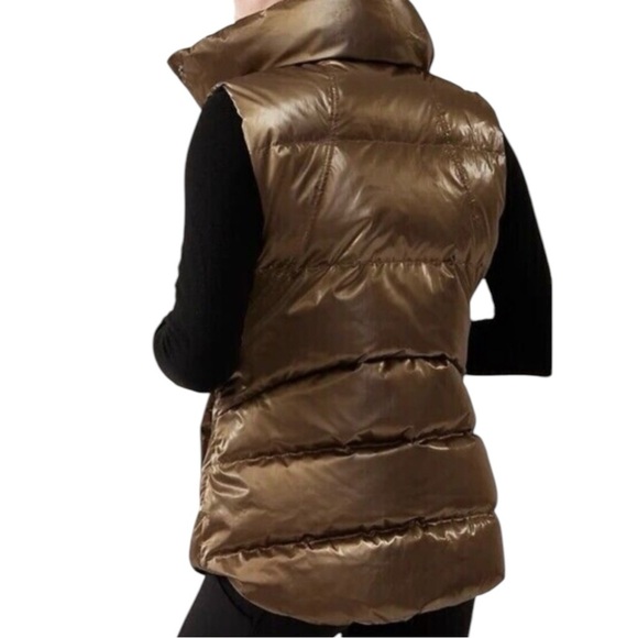 ATHLETA Downtown Metallic Bronze Down Puffer Vest Size XXS — BRONZE BEAUTY!!! - Picture 2 of 6